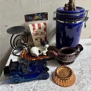 Vintage Blue and Brown Ceramic Collection
